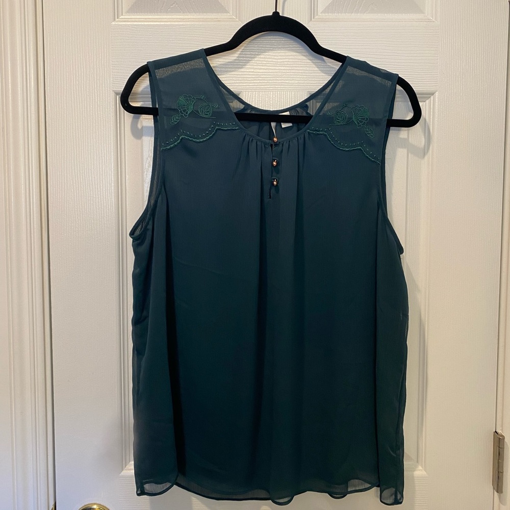 LC Lauren Conrad dark green tank top size XL